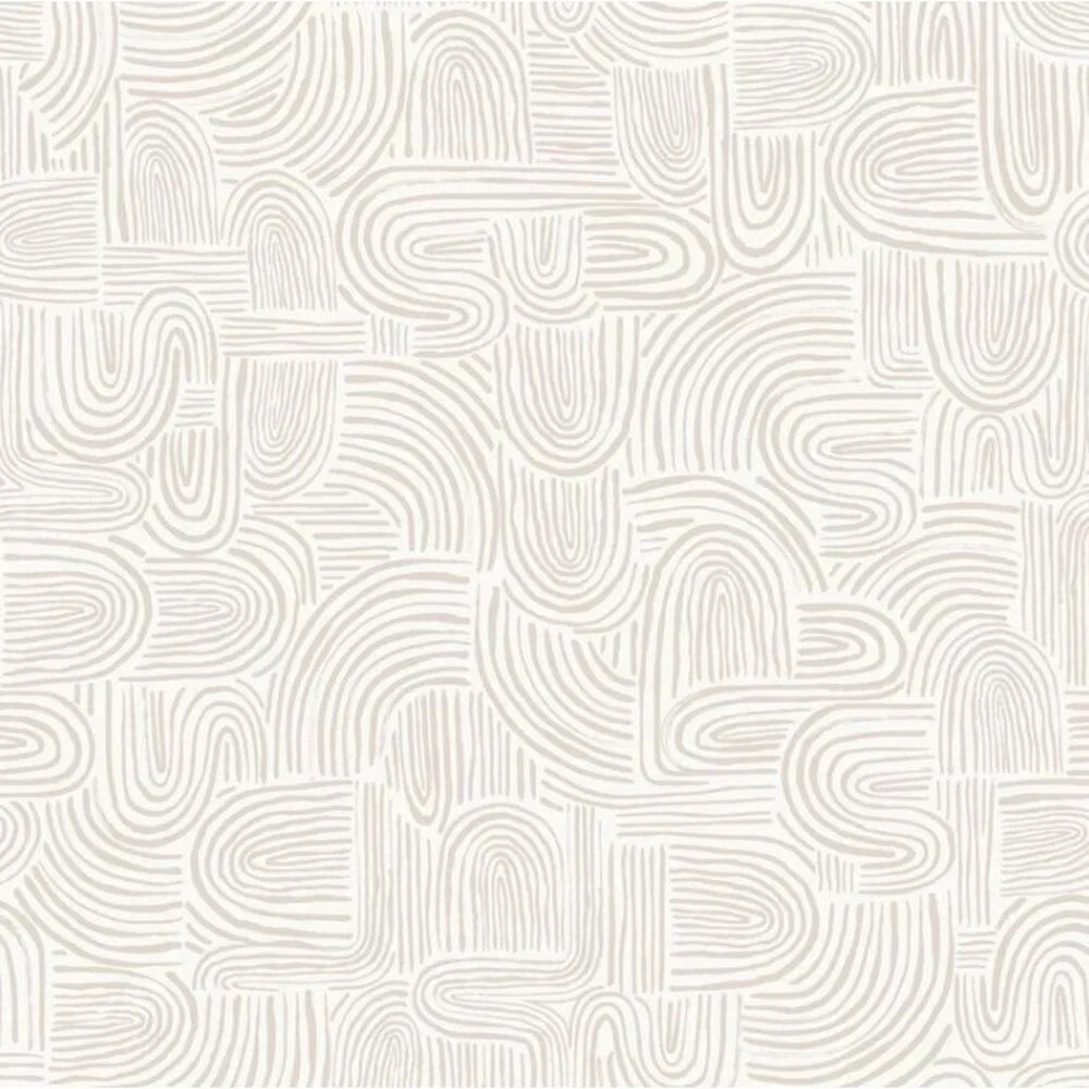 Tempaper Swell Sand Removable Vinyl Wallpaper Beige White